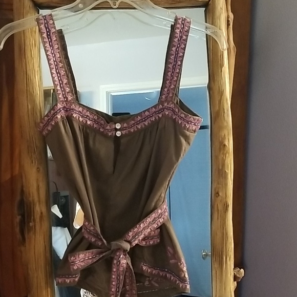 French Connection embroidered boho tank top - Picture 2 of 5